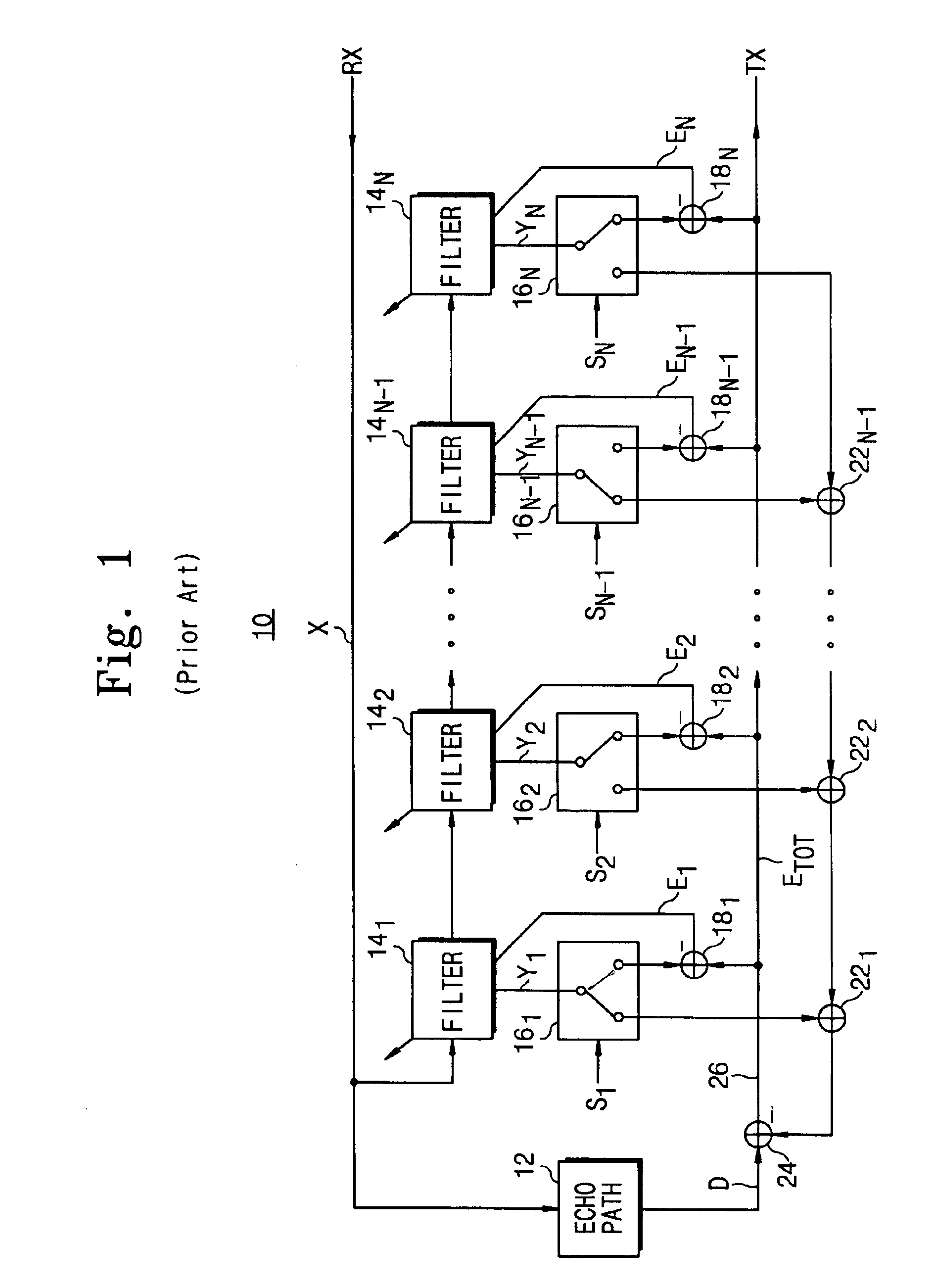 Apparatus for removing echo from speech signals with variable rate