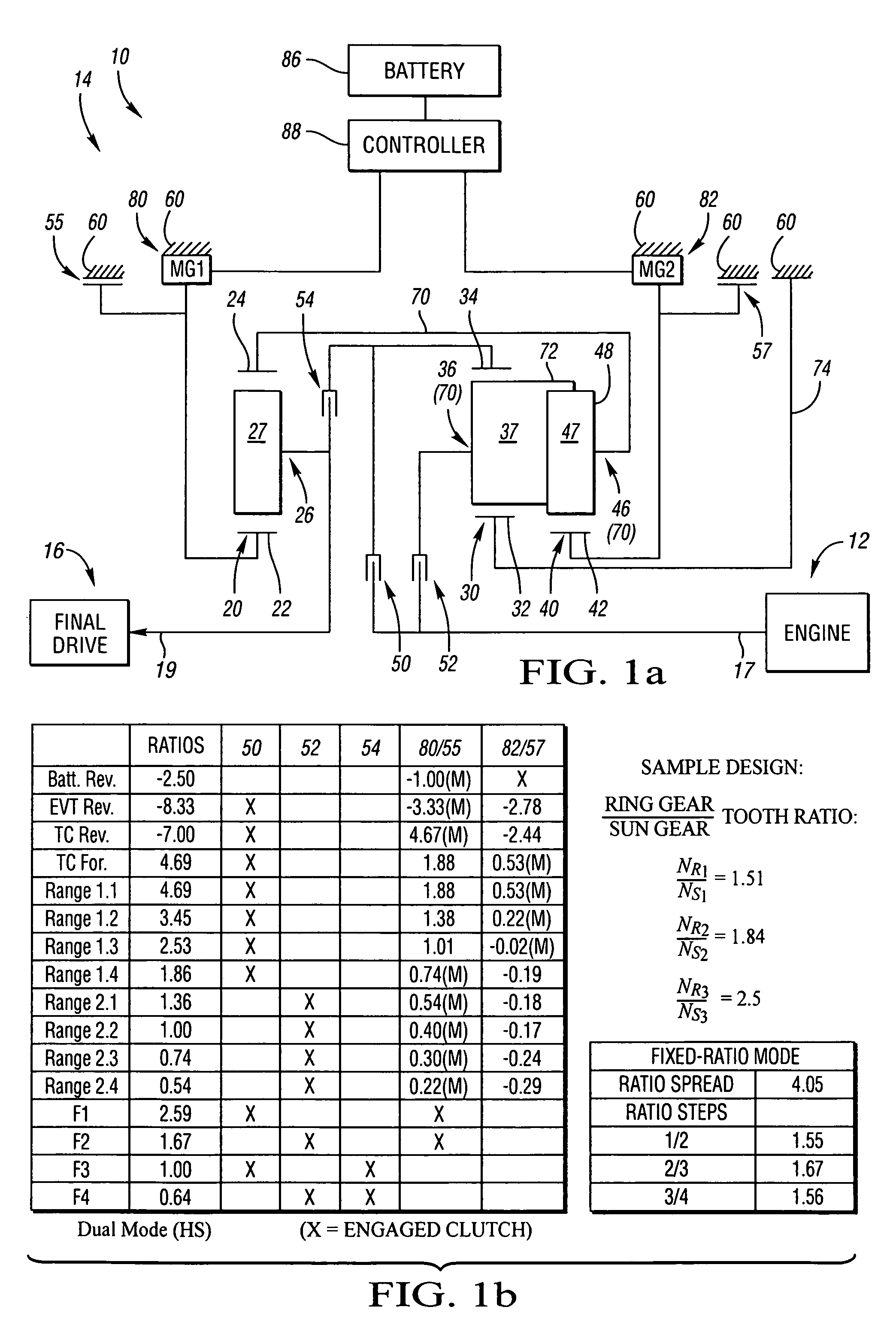 Electrically variable transmission having three planetary gear sets, clutched input, two fixed interconnections and a stationary member