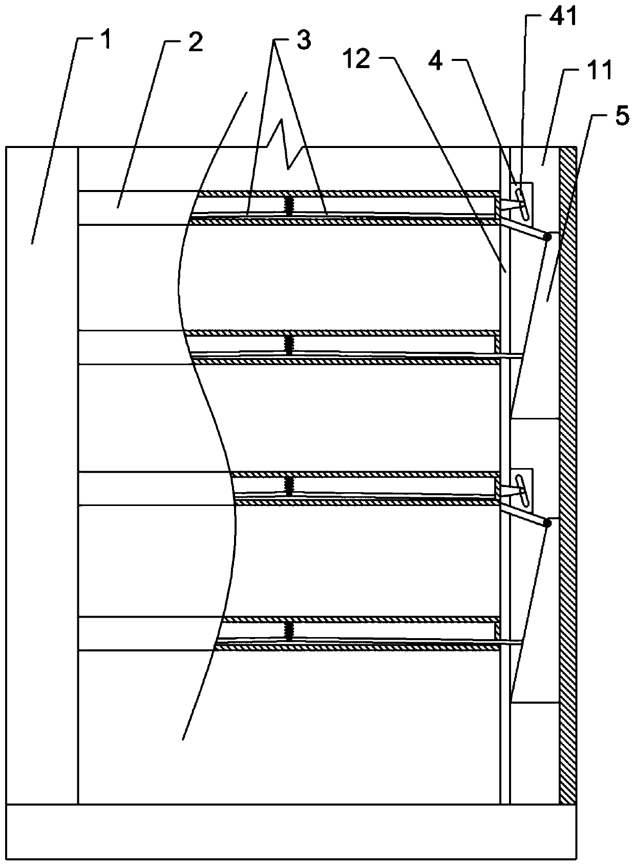 Variable interlayer type bookcase