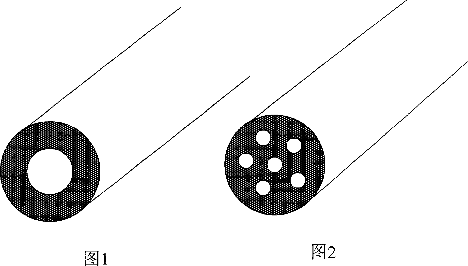 Organic hollow superfine fibre composition and preparation and application thereof