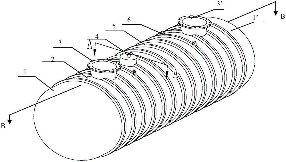 Double-wall oil storage tank made of fiber reinforced composite material and manufacturing method of double-wall oil storage tank