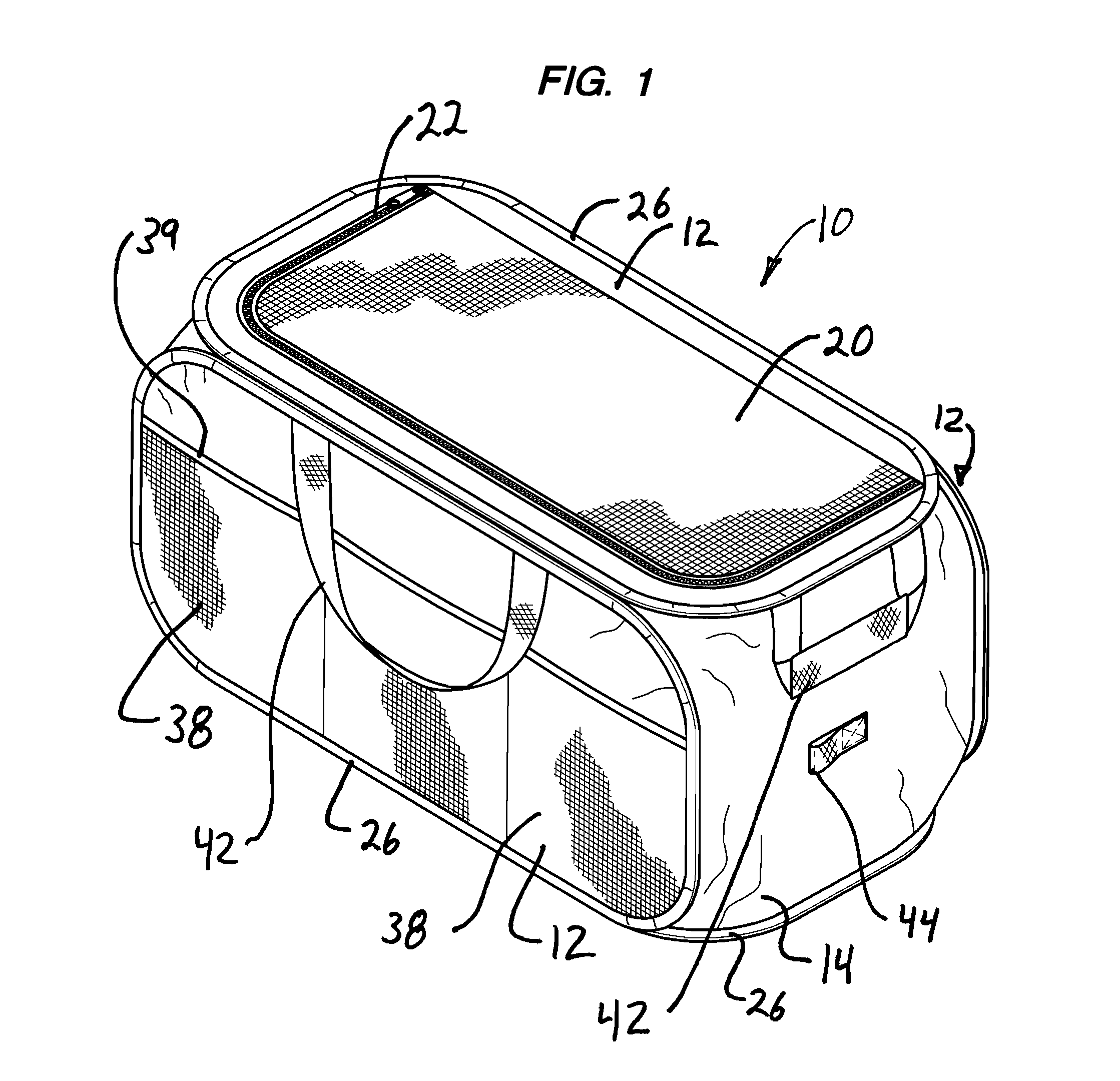 Collapsible container with pockets