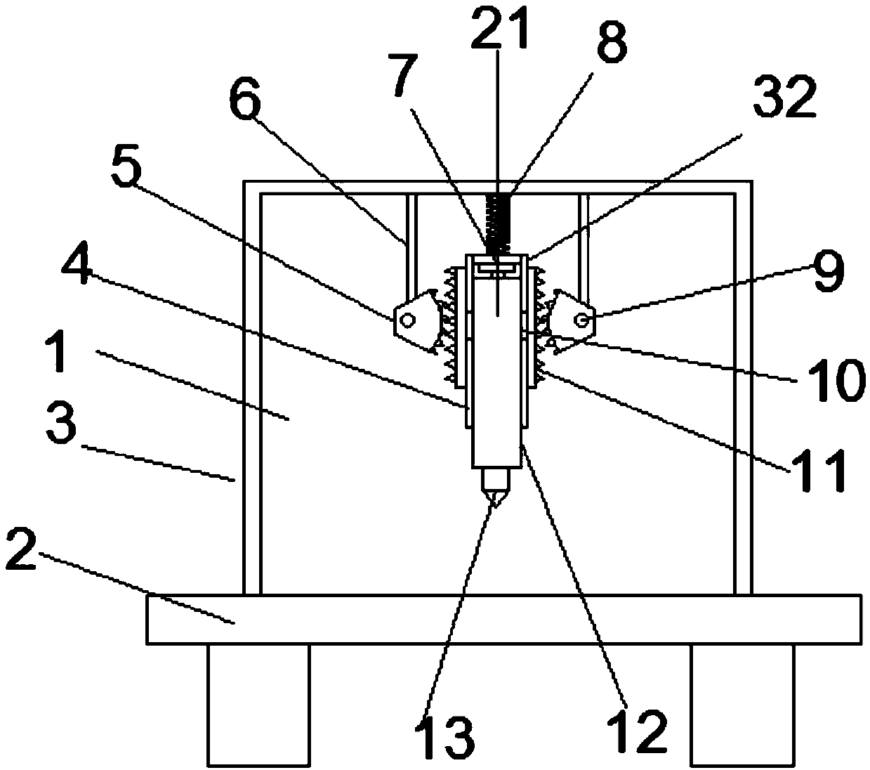 Hardware drilling and machining device