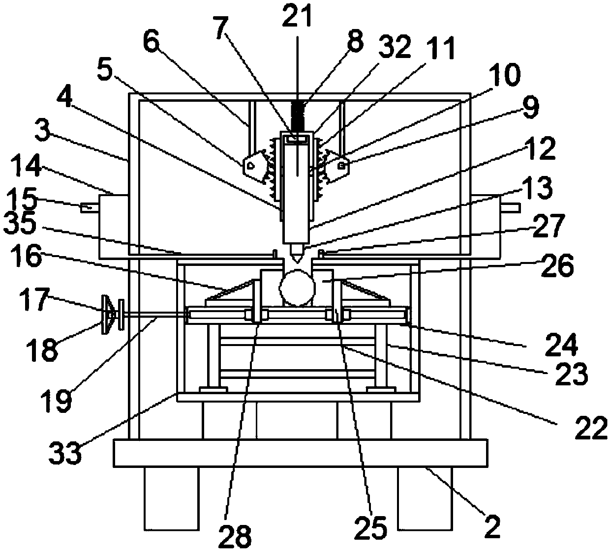 Hardware drilling and machining device