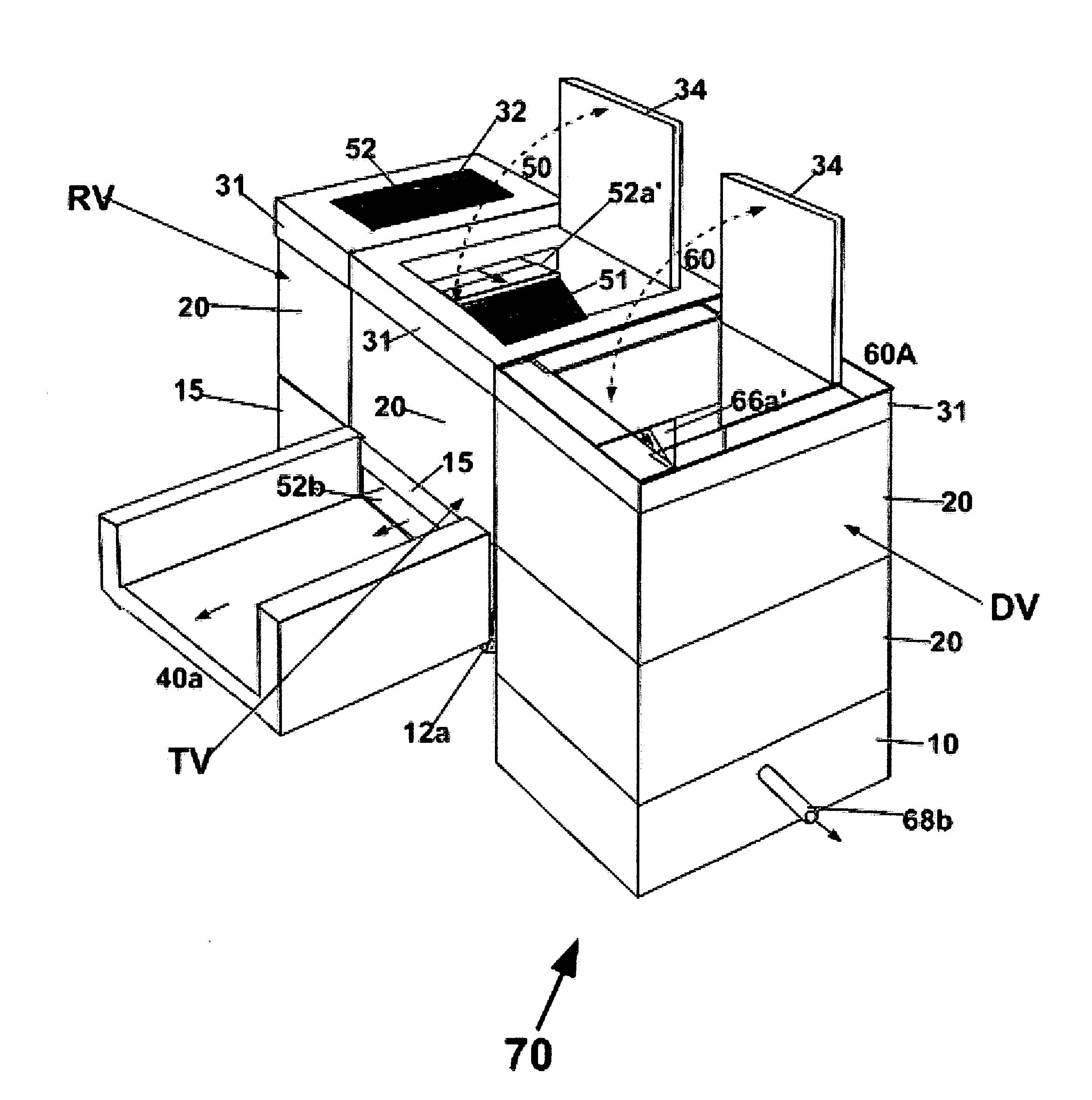 Storm water treatment system, modular drain vault, tube cleaning tool and methods