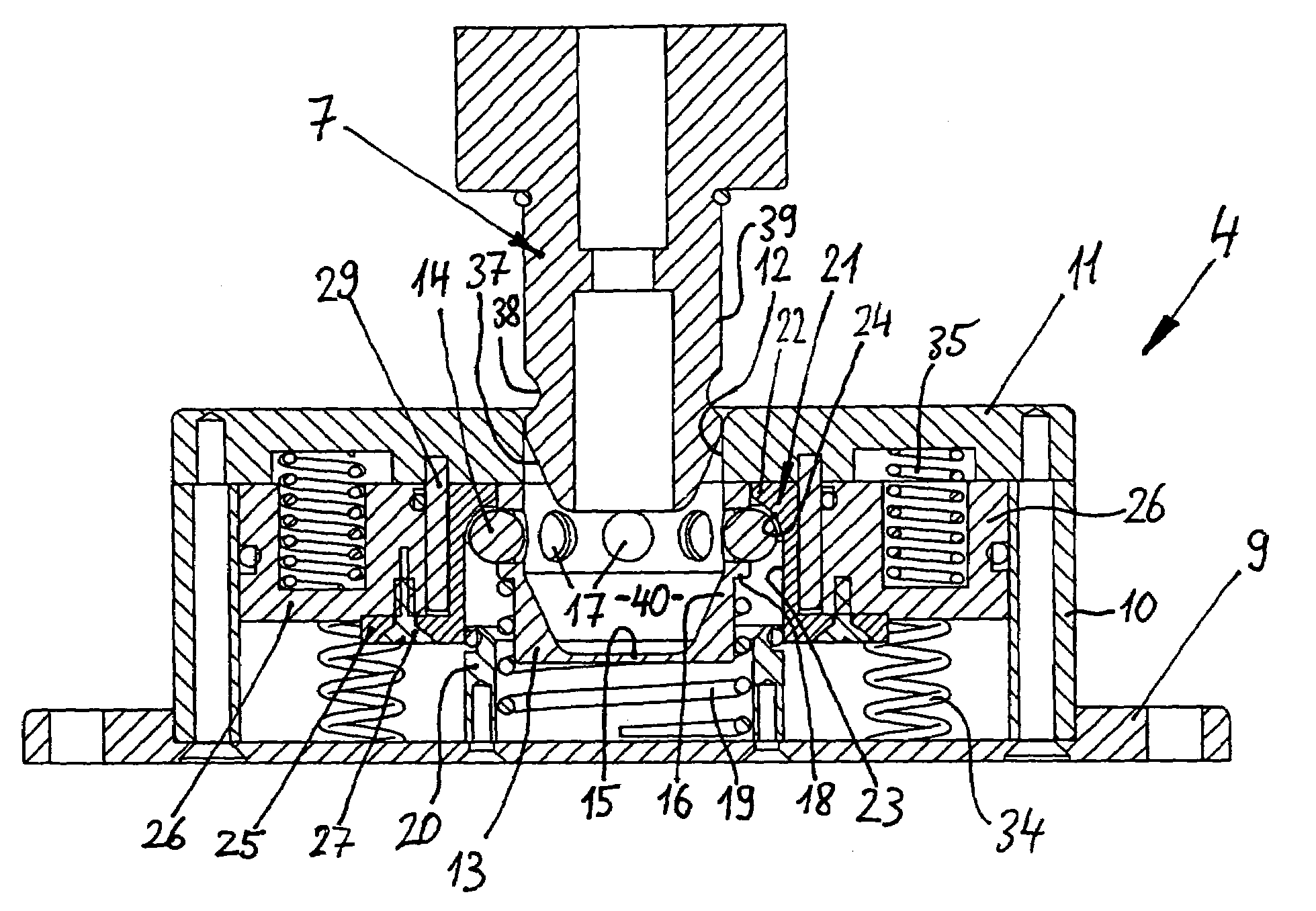 Docking device actuated by pressure means