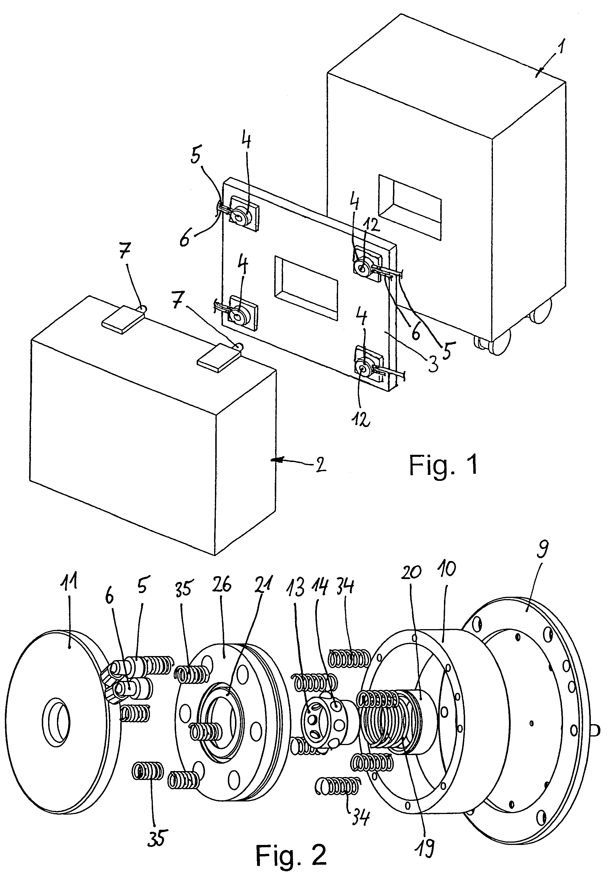 Docking device actuated by pressure means