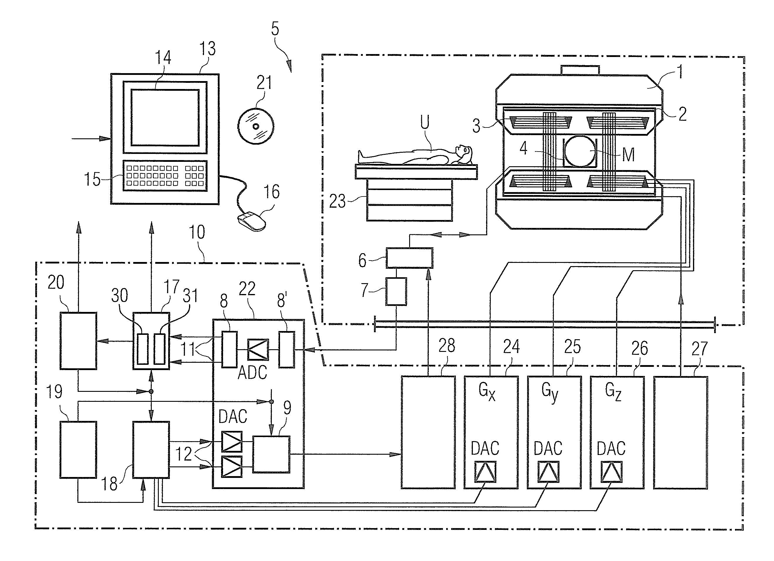 Method and apparatus for correction of artifacts in magnetic resonance images