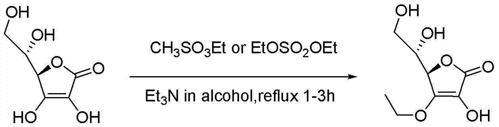 Synthesizing method of vitamin C ethyl ether