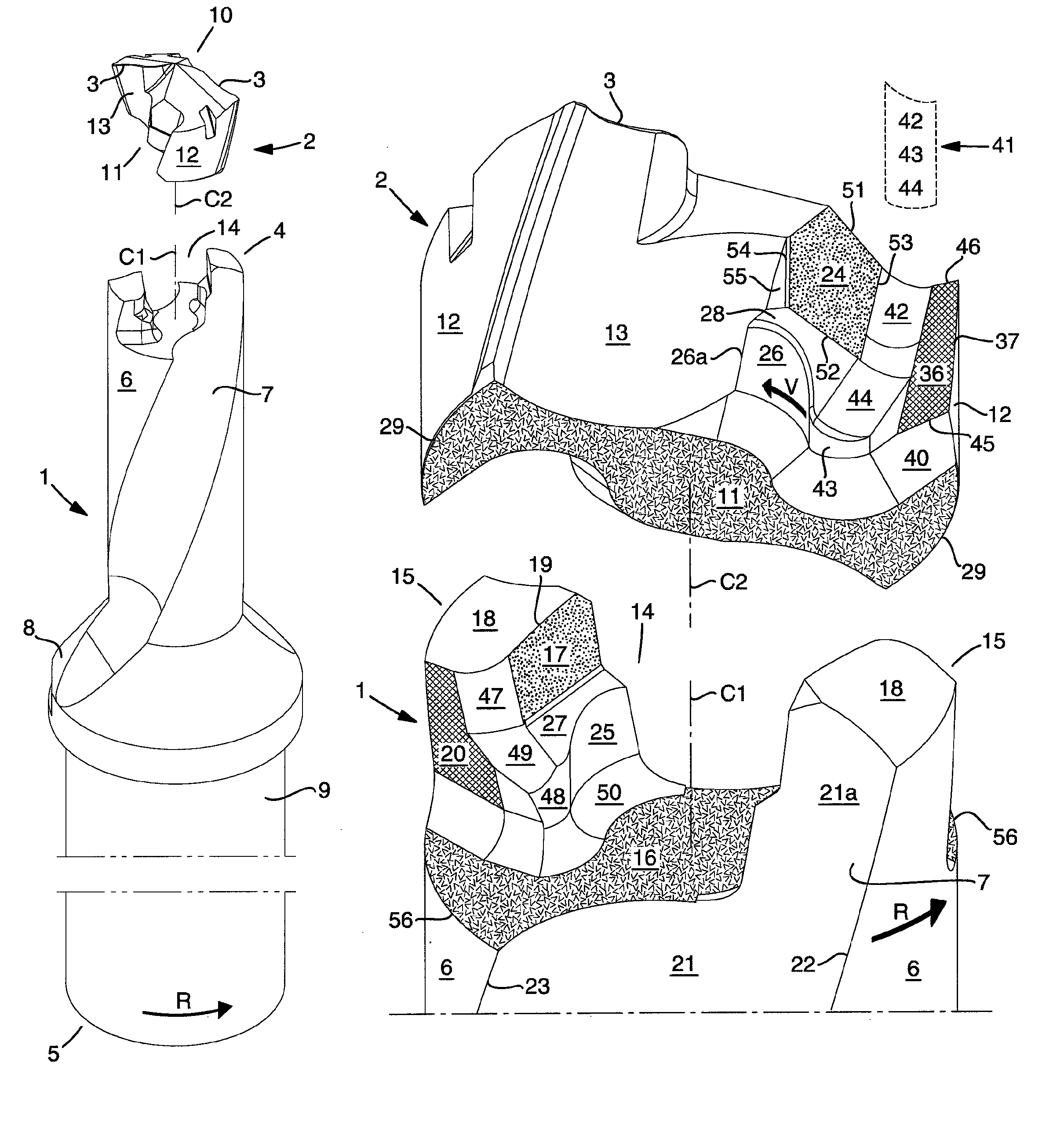 Drilling tool for chip removing machining as well as a loose top and a basic body therefor