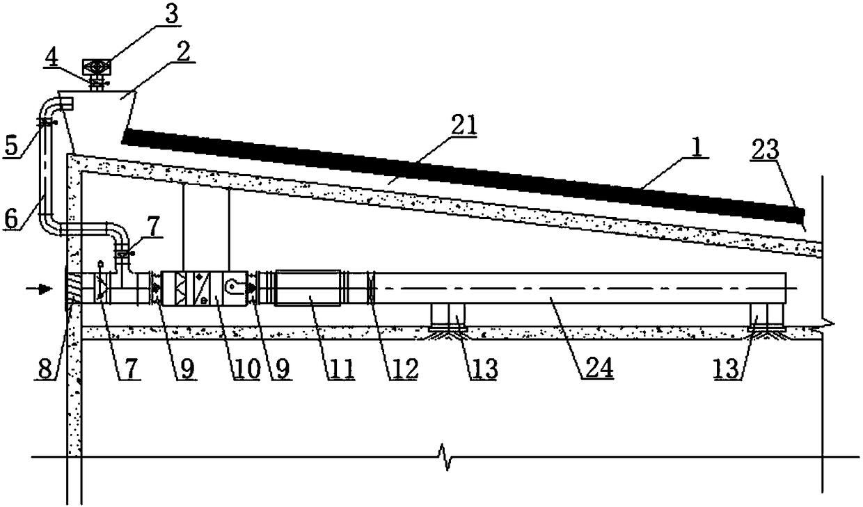 A sloping roof photovoltaic efficiency and fresh air preheating system