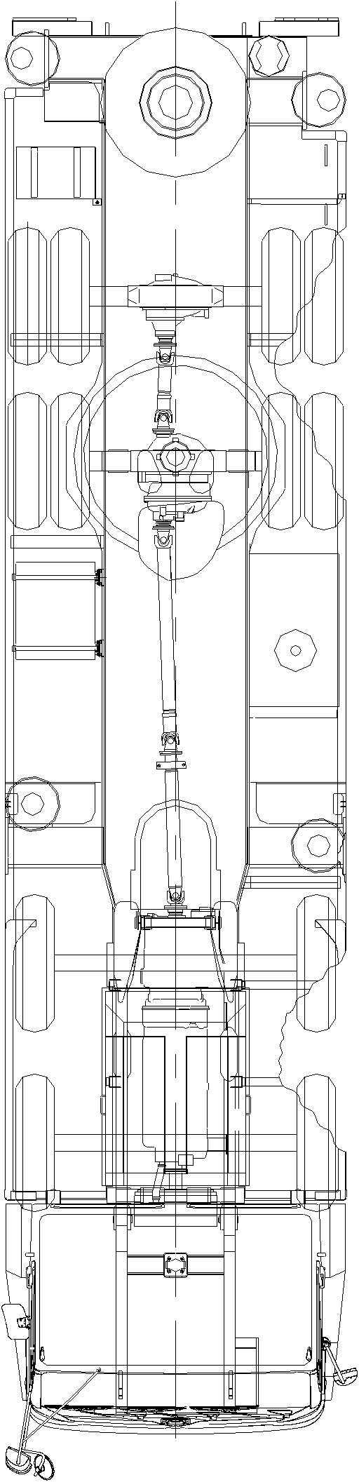 Four-axle automobile chassis and automobile crane with same