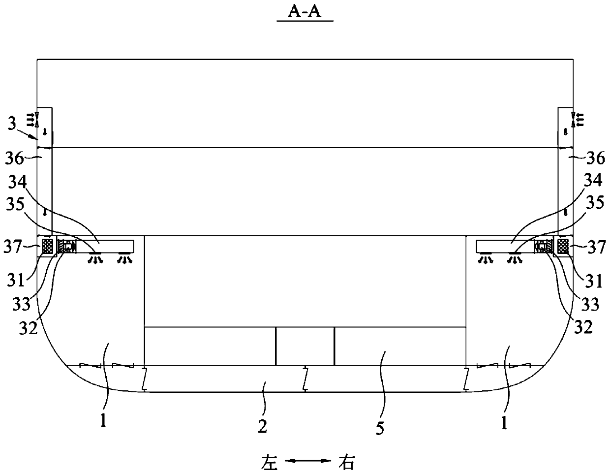 Ship and ship side cabin ventilation method