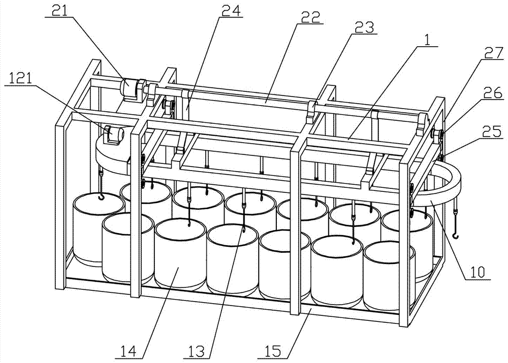 Paint spraying bucket cleaning device and cleaning method thereof