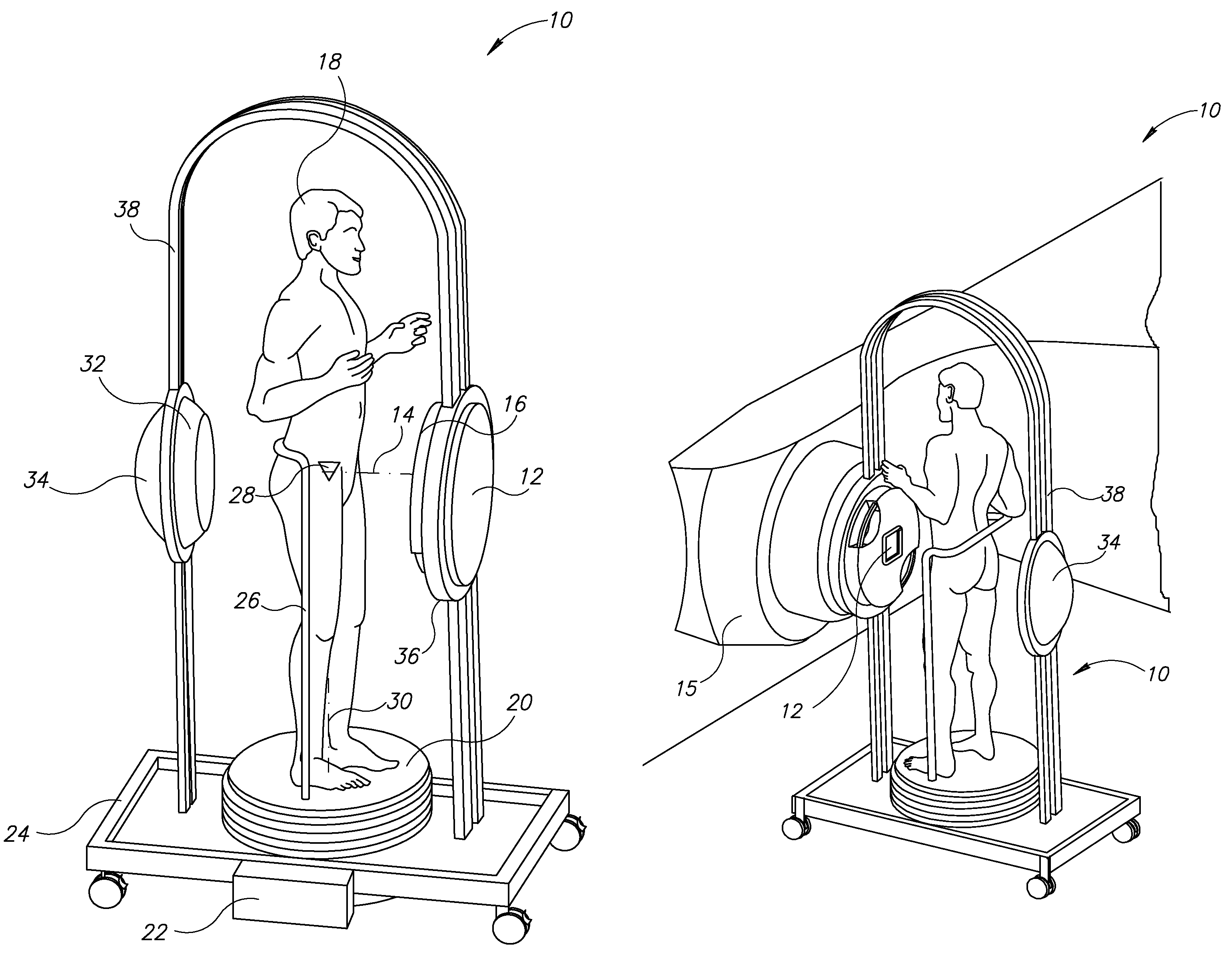 Radiotherapy system with turntable