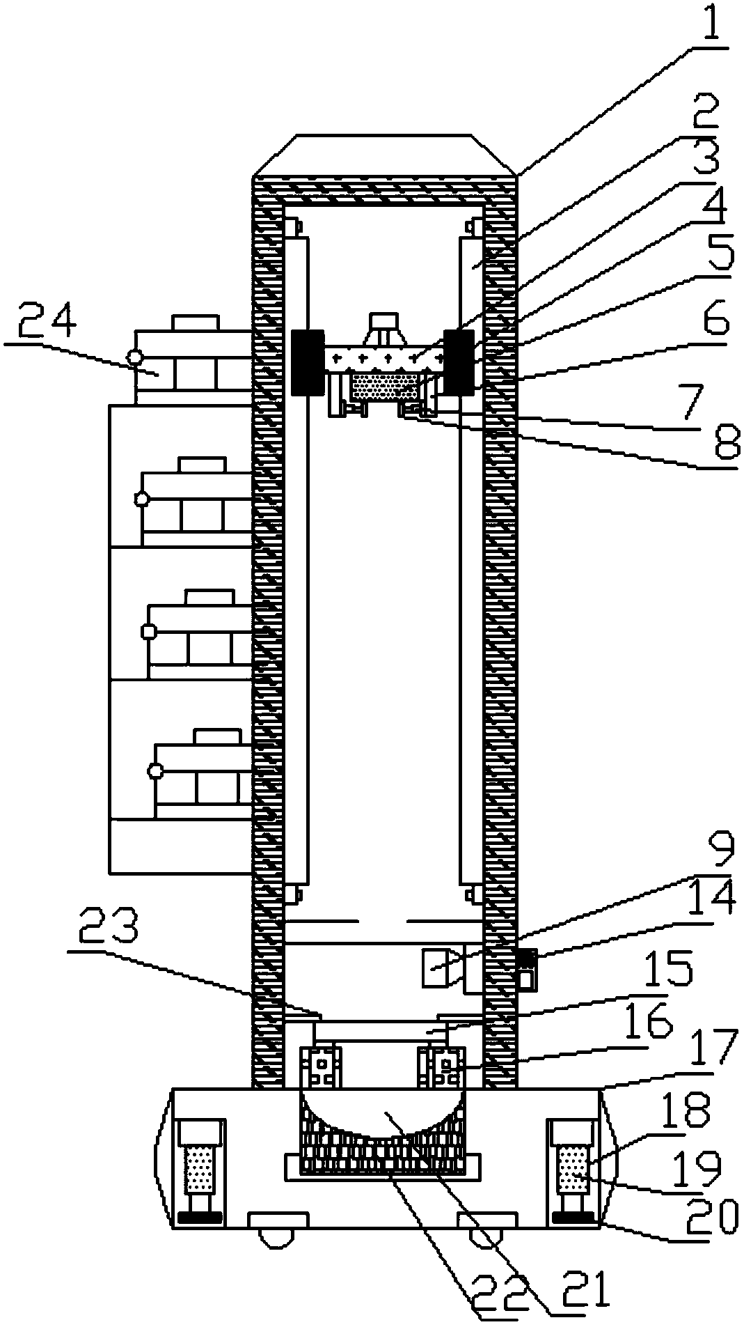 Impact resistance testing device for production of wooden packaging box