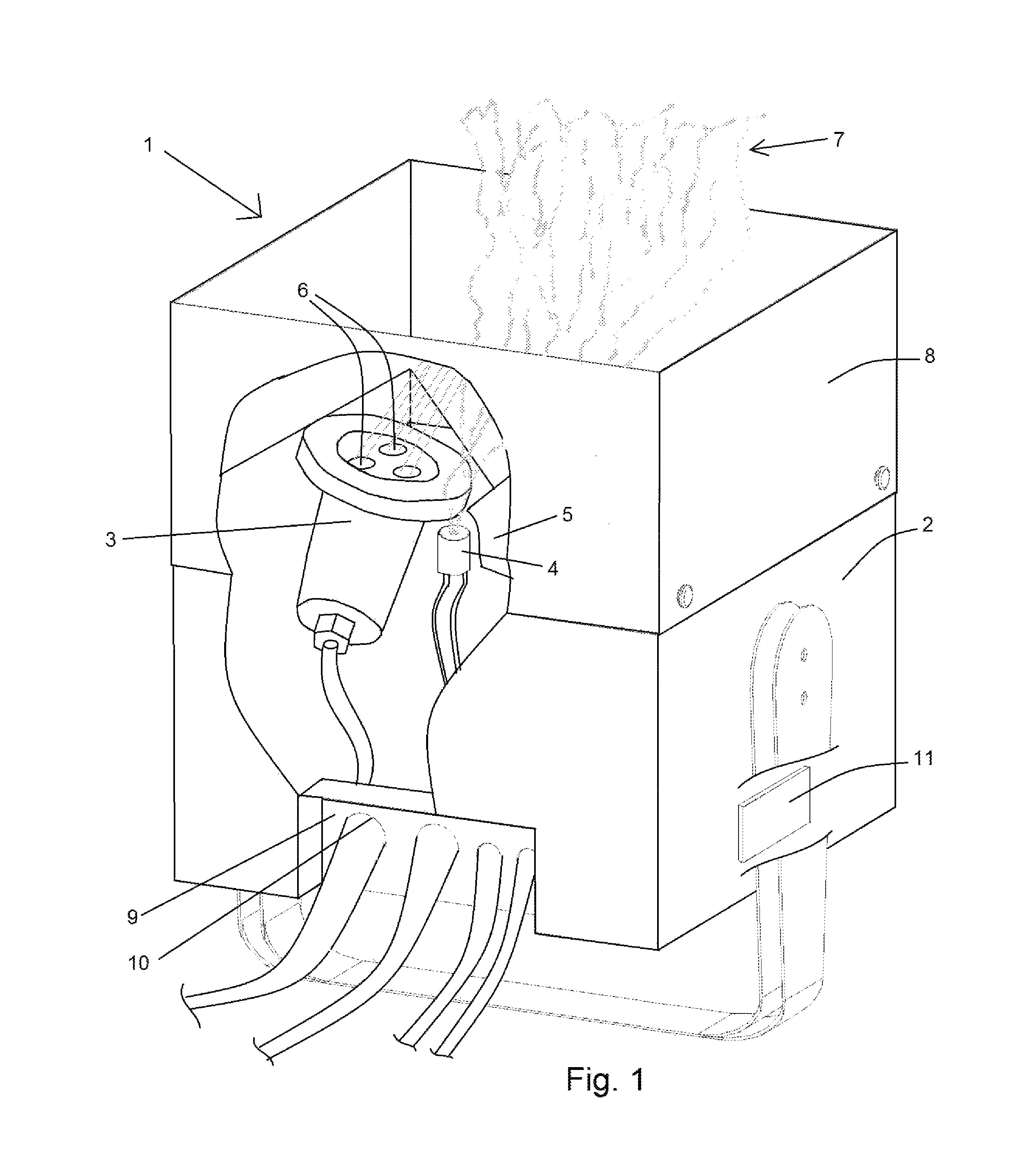 Portable apparatus and method for producing a simulated flame effect