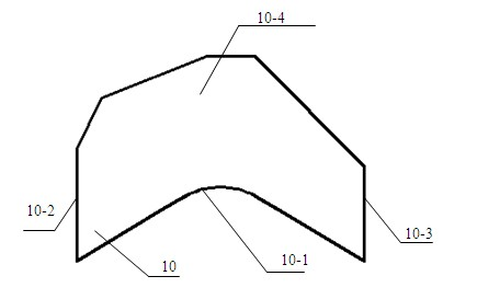 Steel plate blank of rear lower inner skin of vehicle side body