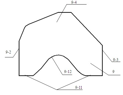 Steel plate blank of rear lower inner skin of vehicle side body