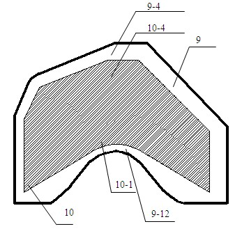 Steel plate blank of rear lower inner skin of vehicle side body