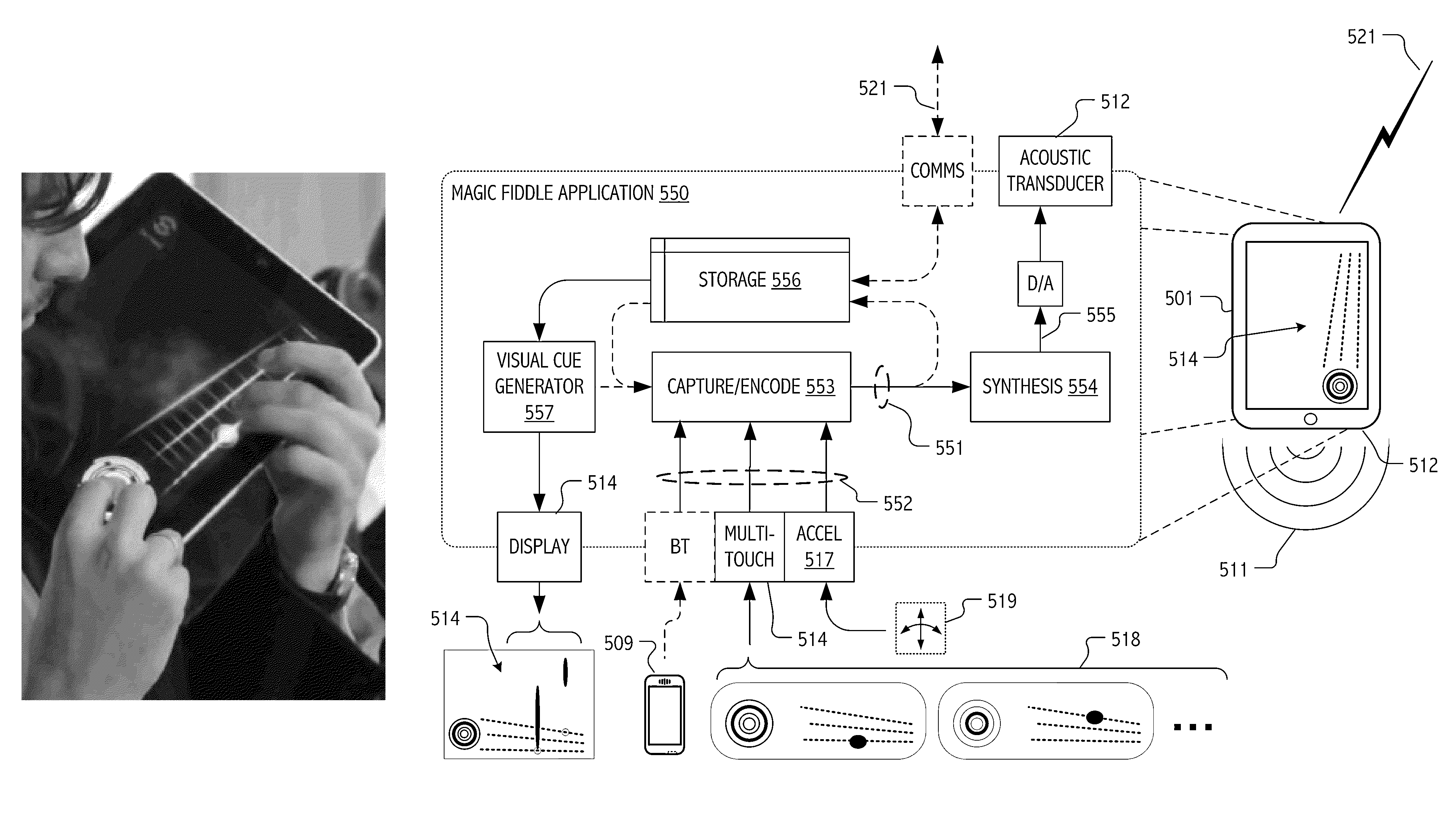 System and method for capture and rendering of performance on synthetic string instrument