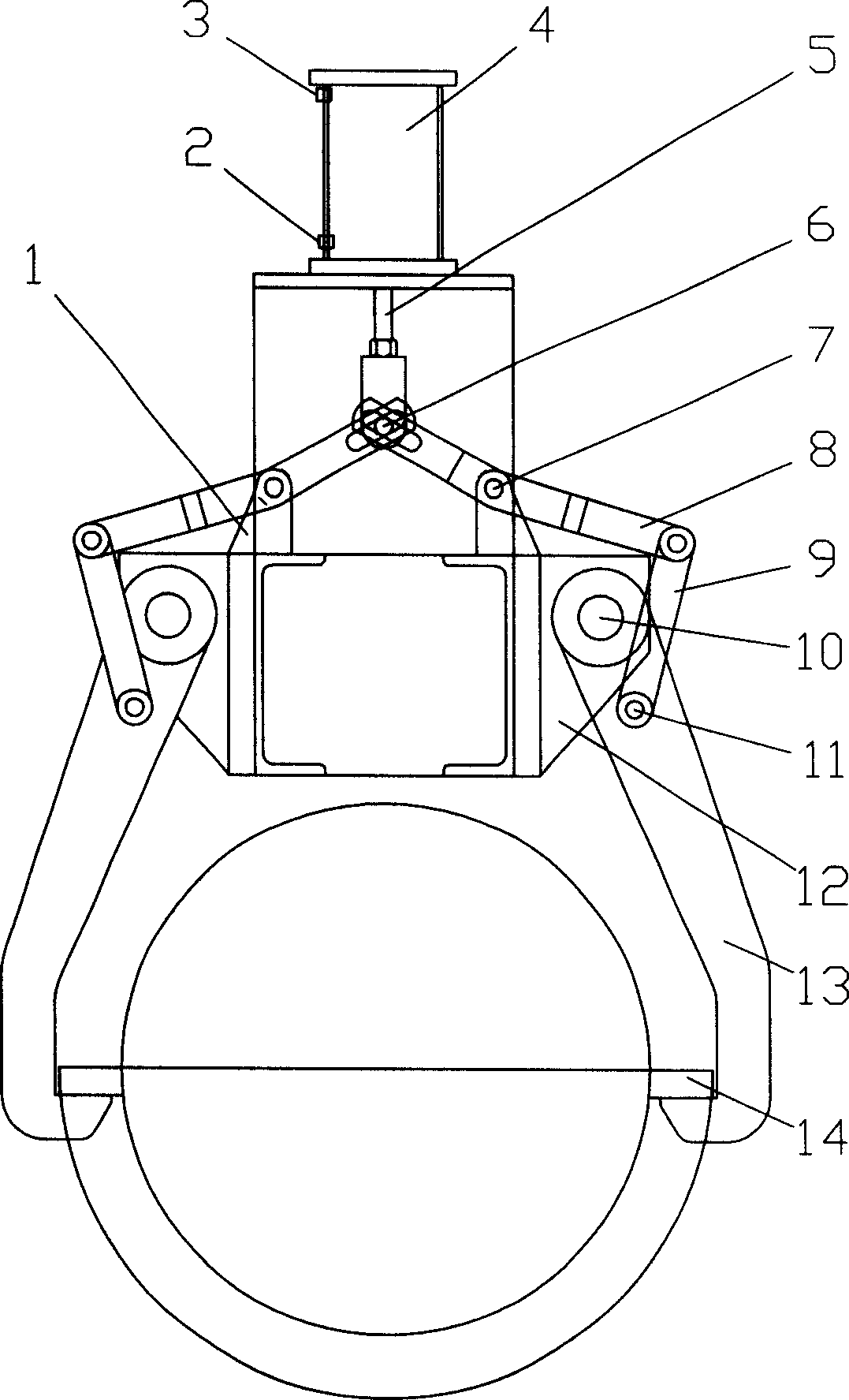 Automatic hooking device for hoisting concrete pipe pile mould