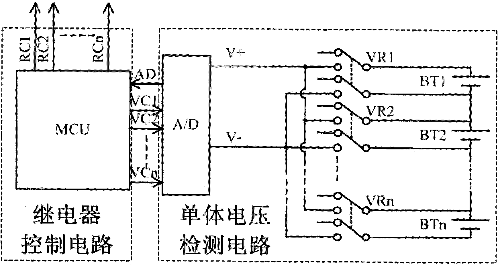 Relay switching-based lithium battery pack non-dissipative equalizing device