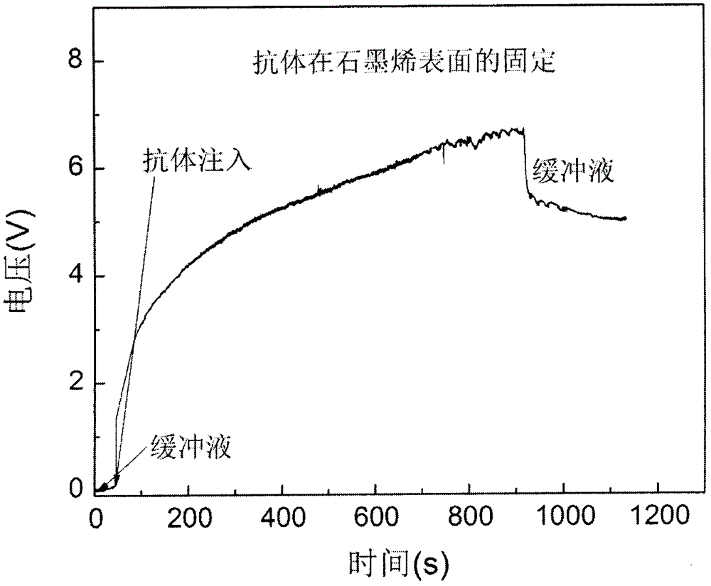 Preparation method of graphene biosensor for specific protein detection