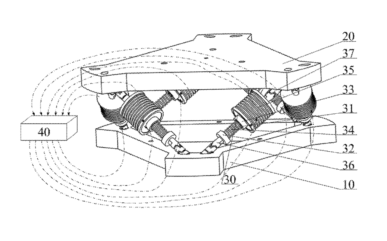 Six-degree-of-freedom micro vibration suppression platform and control method thereof