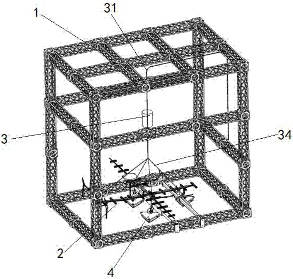 Full-aircraft drop test device and full-aircraft drop test method