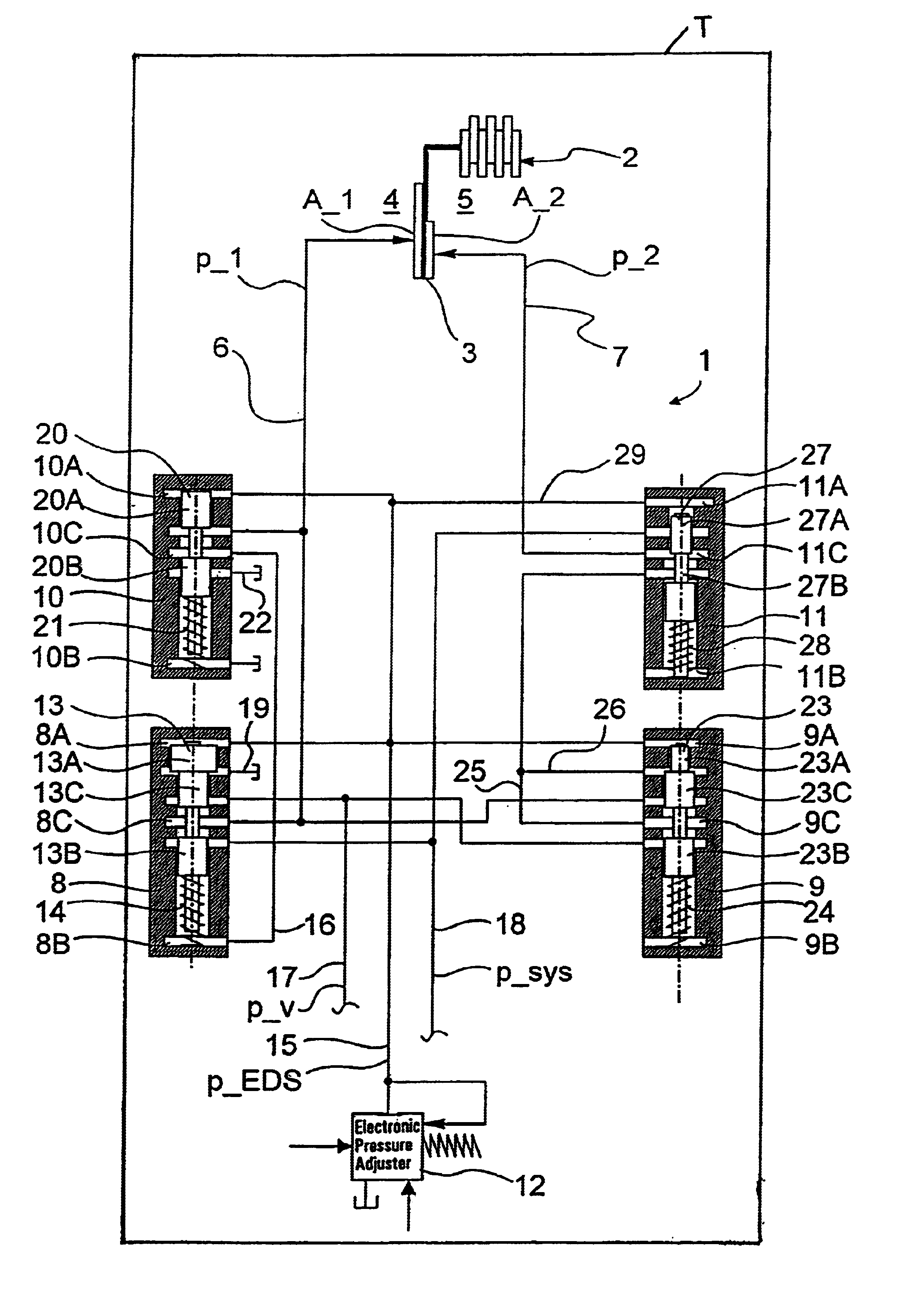 Device for control of a hydraulically actuatable shifting element