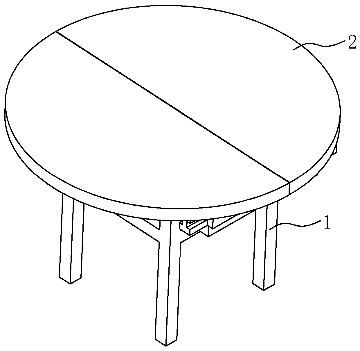 Table top expanding type dinner table