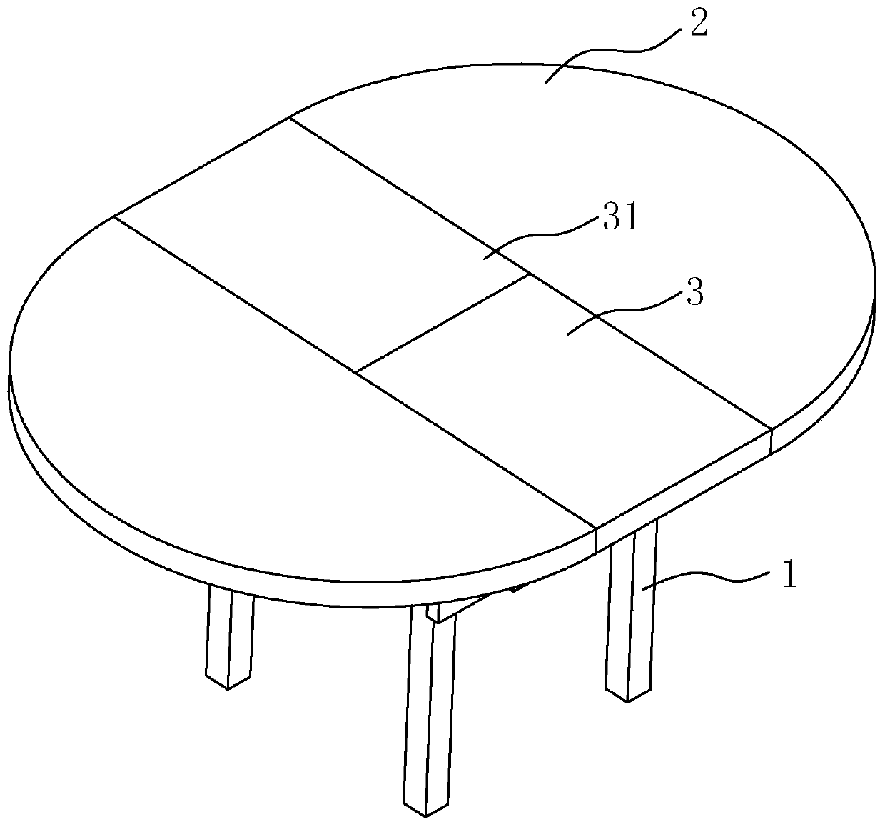 Table top expanding type dinner table