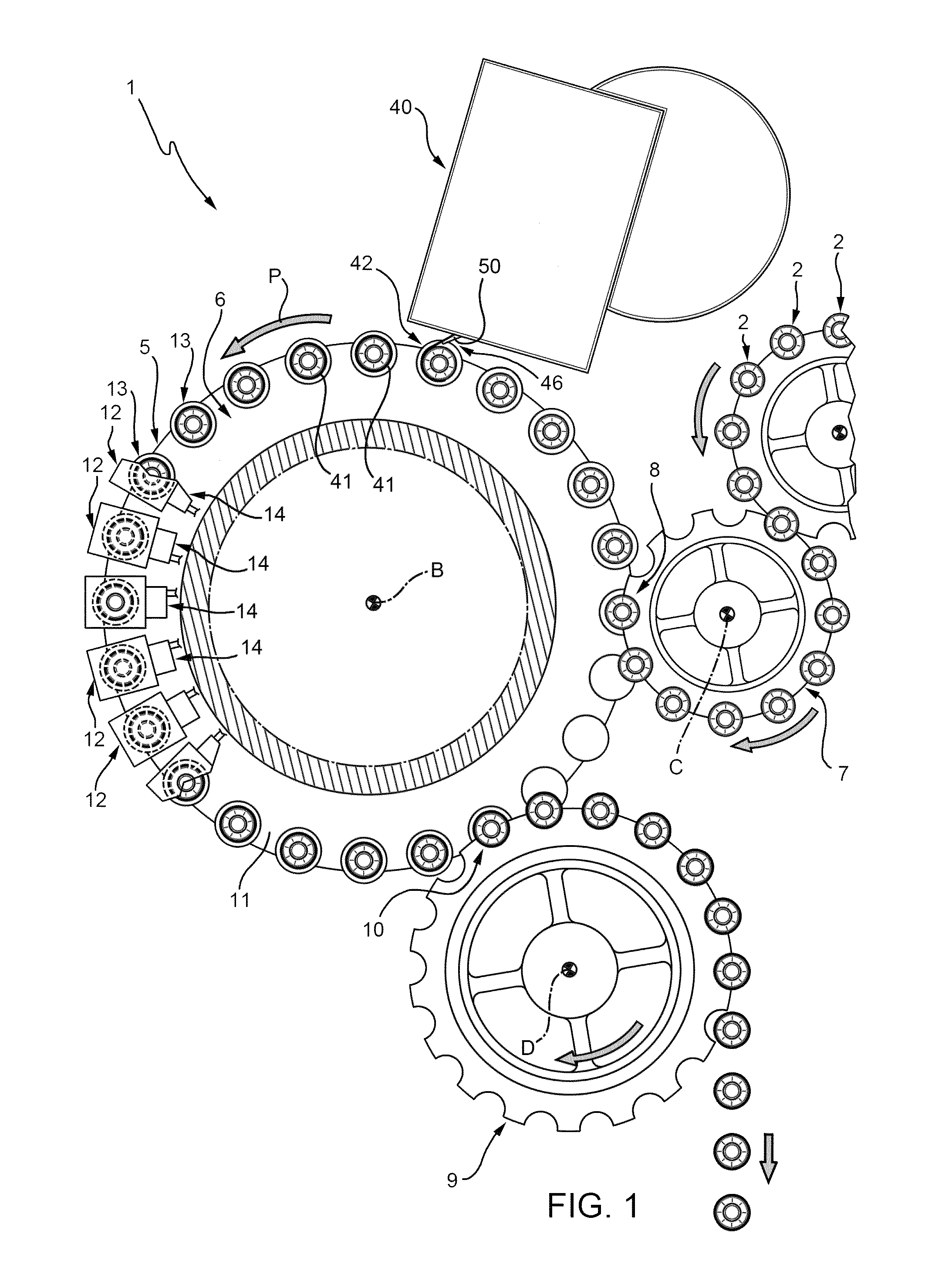 A machine and a method for filling containers