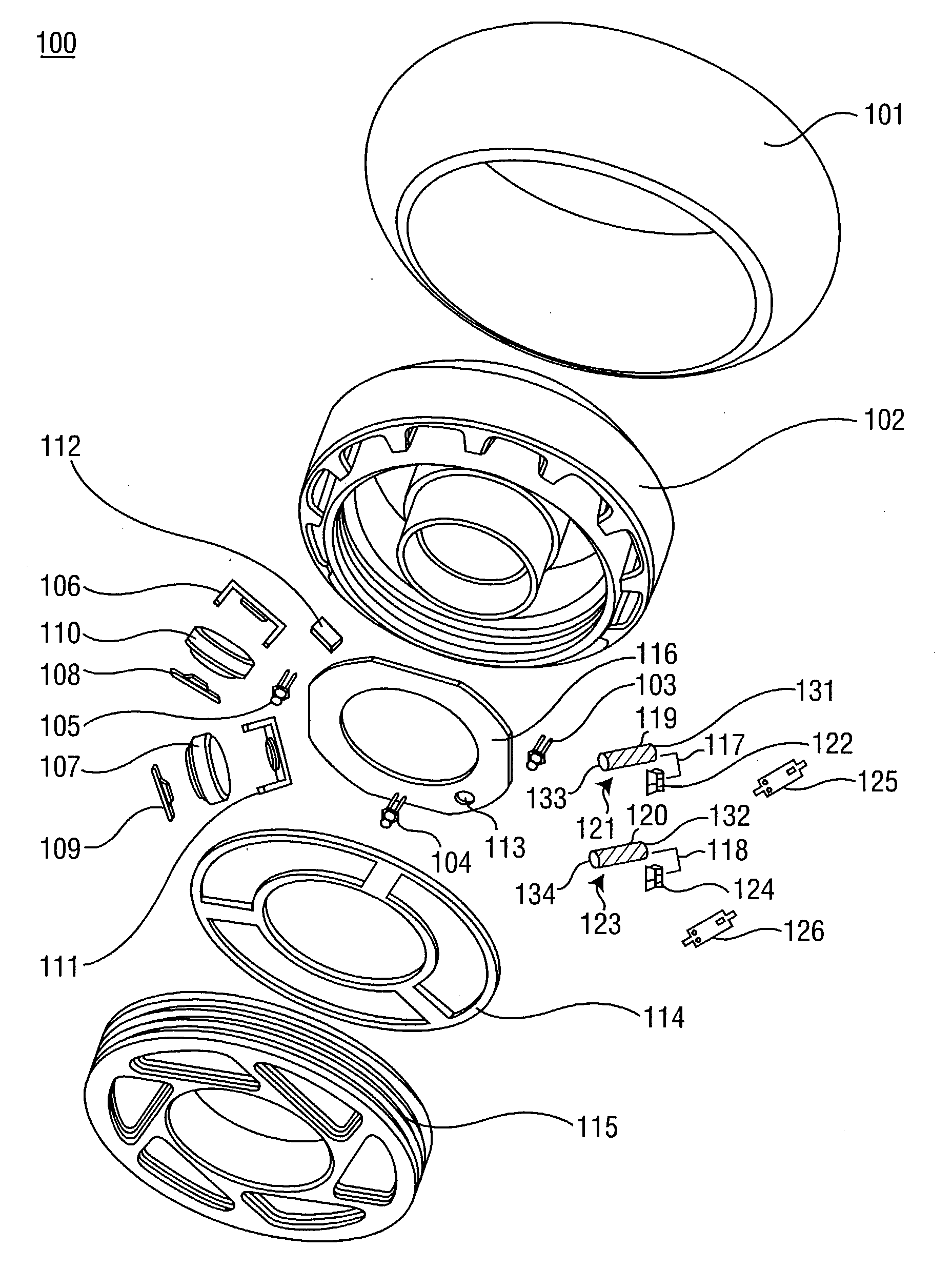 Wheel incorporating a flashing light feature