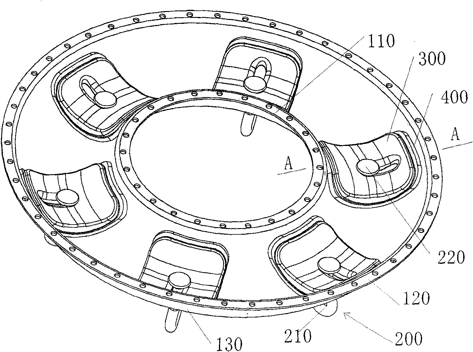 Circular ring type self-pressure equalizing tension hanging plate