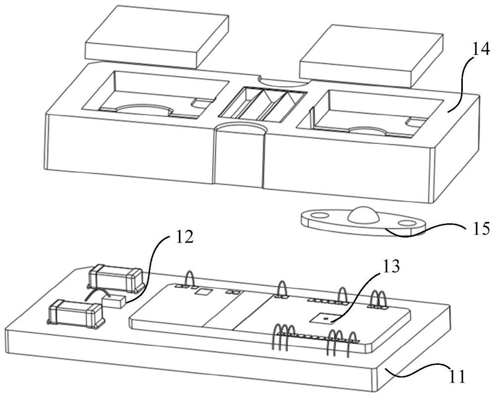 Packaging structure and packaging method of distance sensor