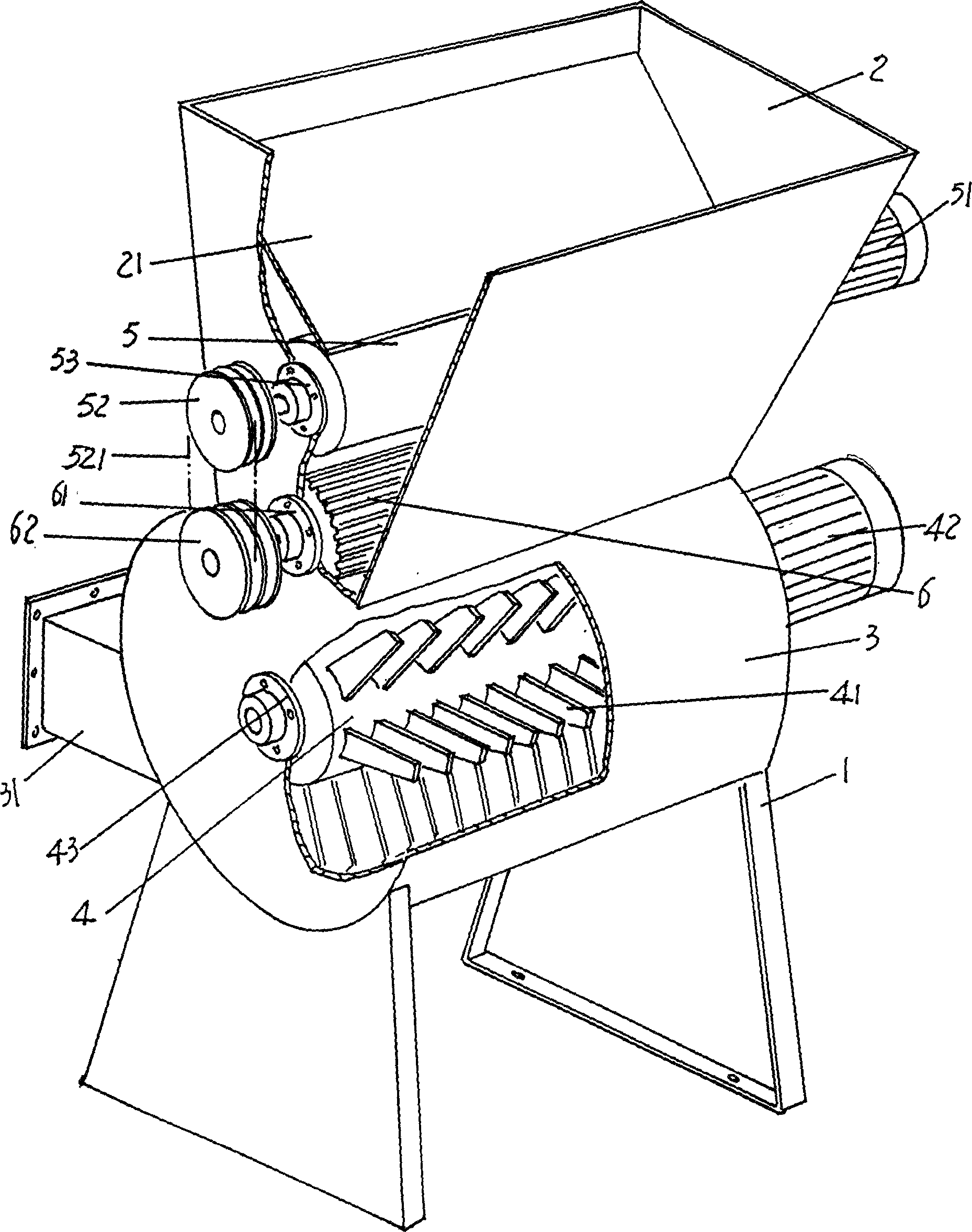 Jute fiber loosening machine