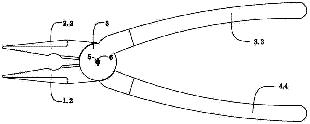 Adjustable handle needle nose pliers