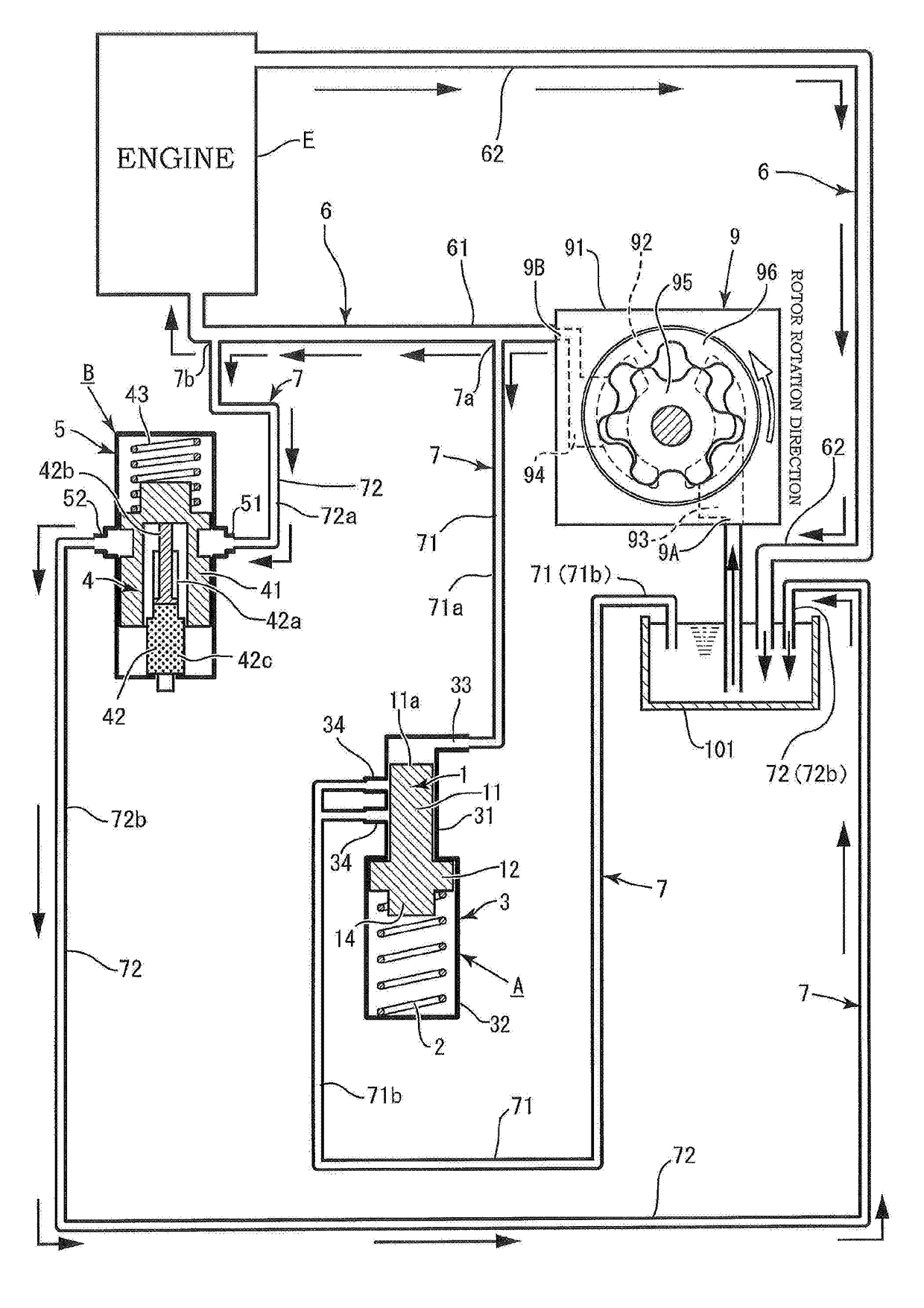 Relief device of oil circuit of engine