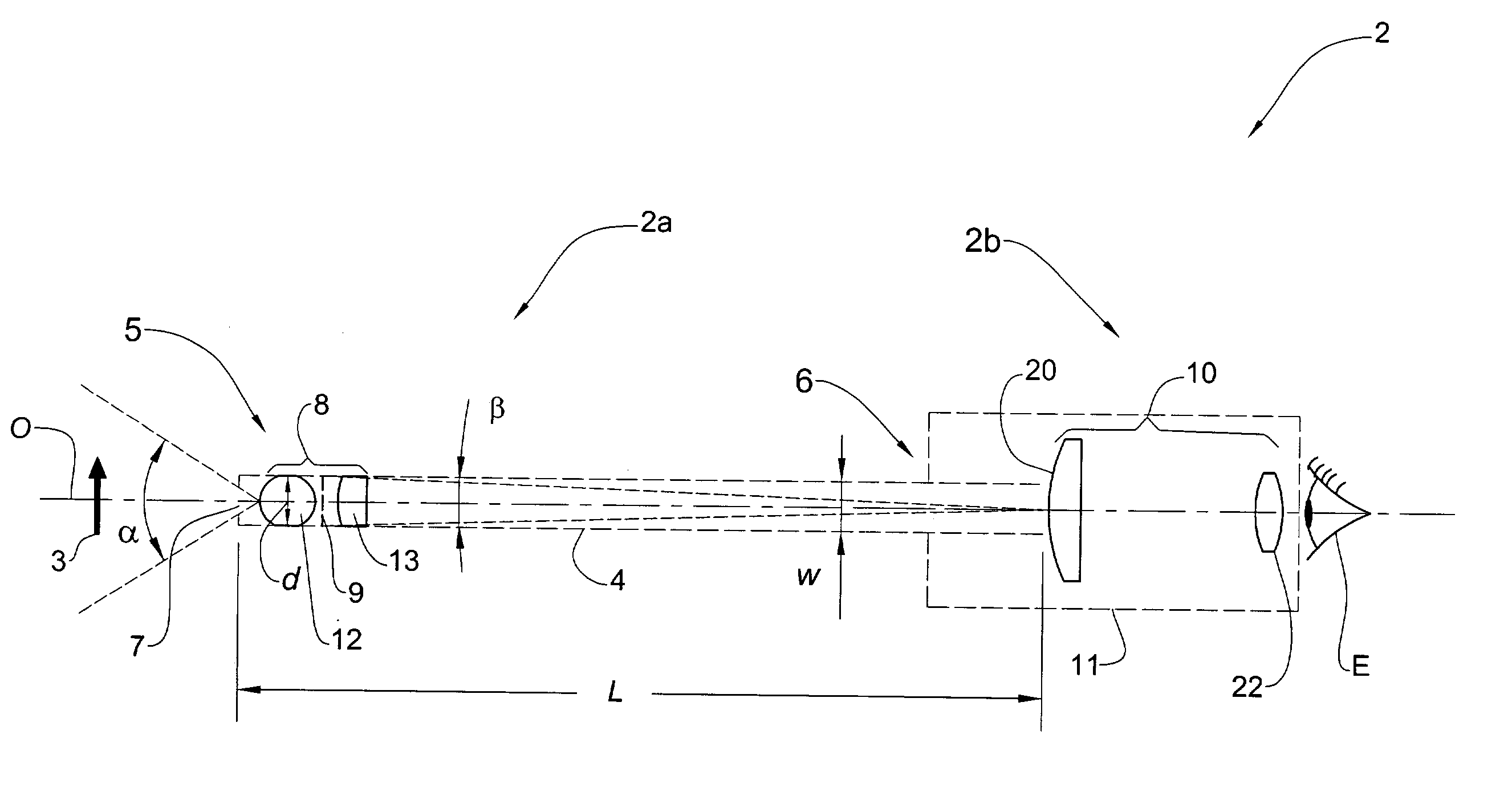 Optical device for viewing of cavernous and/or inaccessible spaces