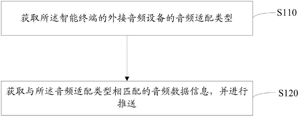 Audio data information pushing method and device