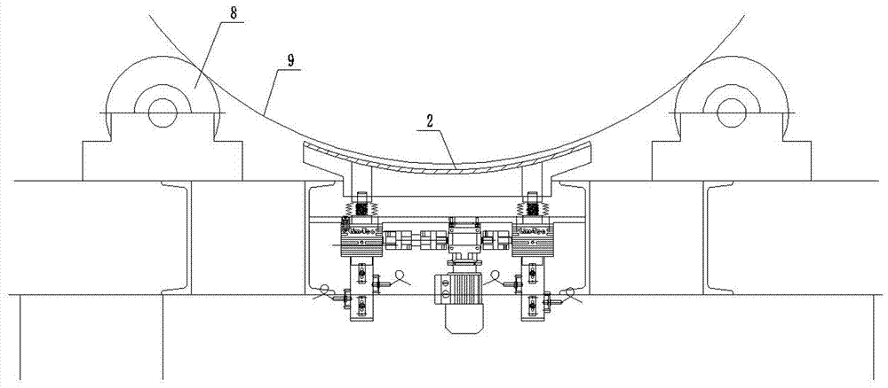 Automatic lifting device for tobacco roller type equipment