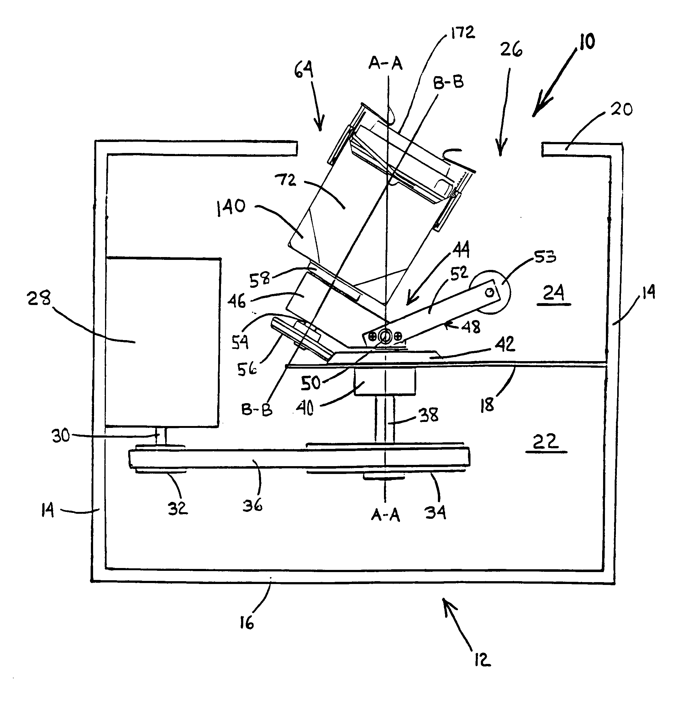 Apparatus and method for mixing a fluid dispersion disposed in a container having either a cylindrical or a square shape