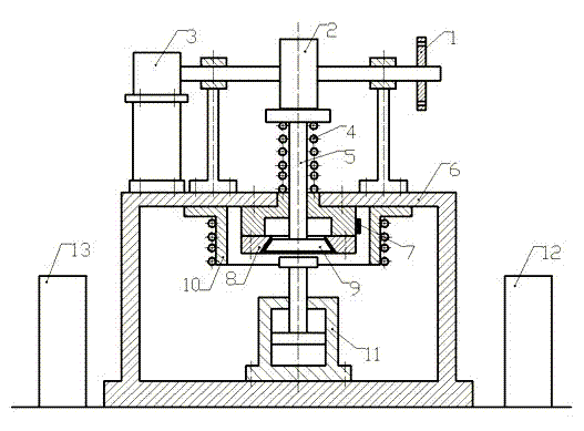 Quick wear test device of engine valve seat ring