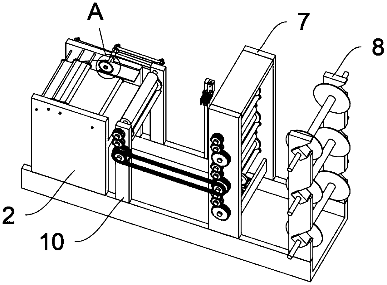 Roll type multilayer paper manufacturing device based on paper pulp processing