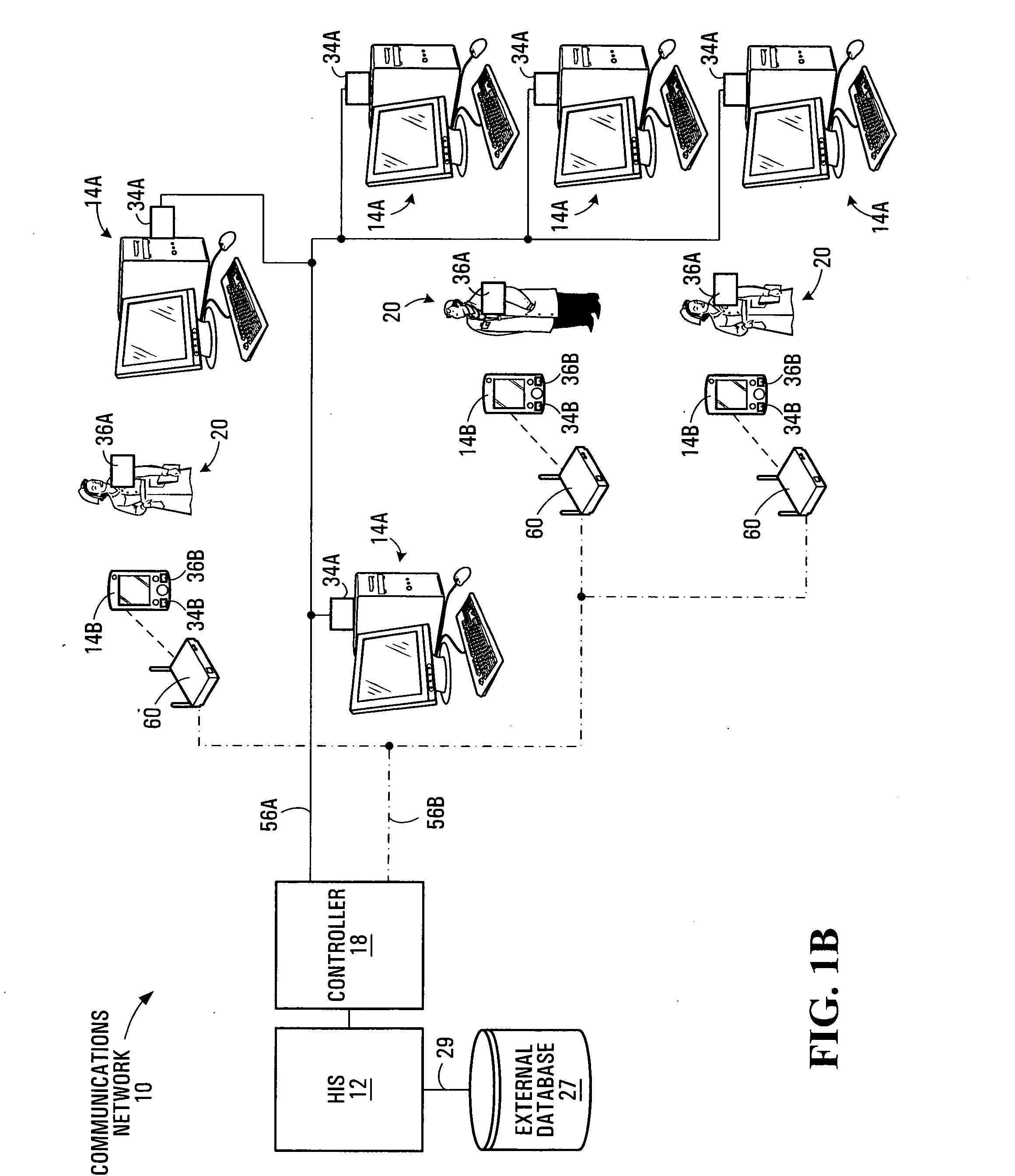 Use of location awareness to transfer communications sessions between terminals in a healthcare environment