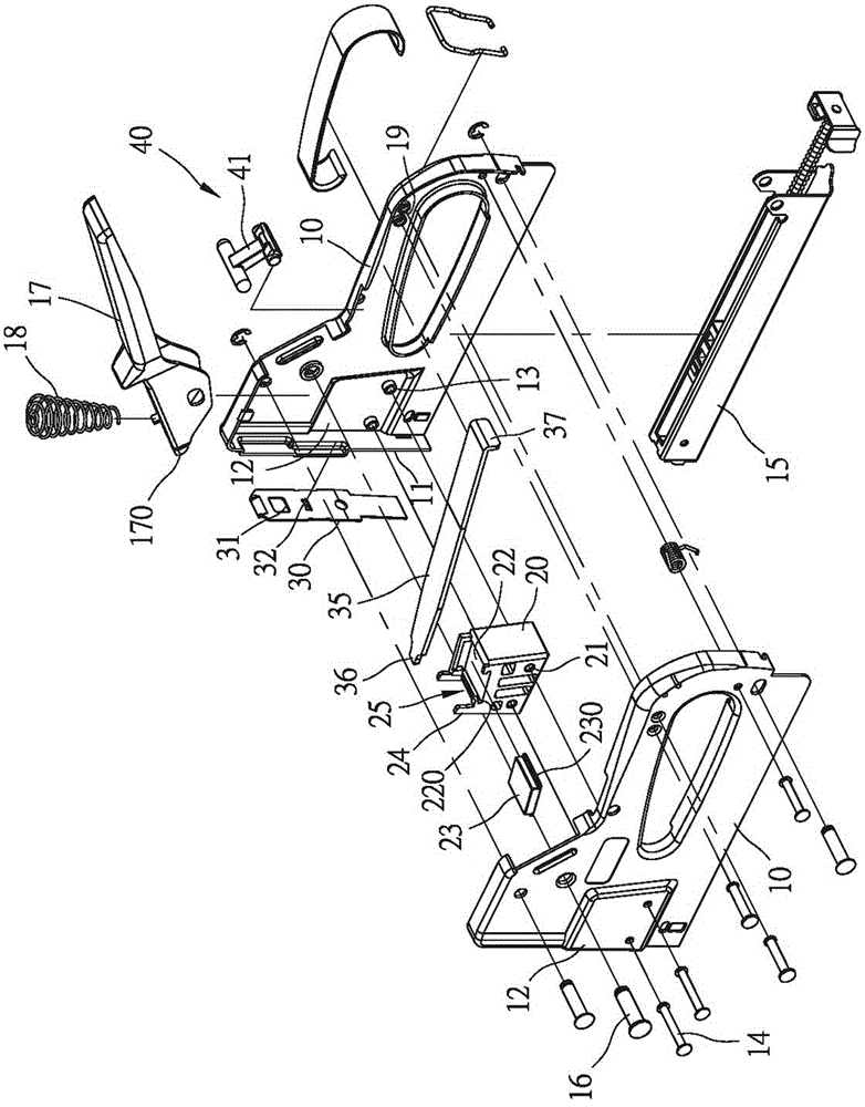 Structure of a stapling device