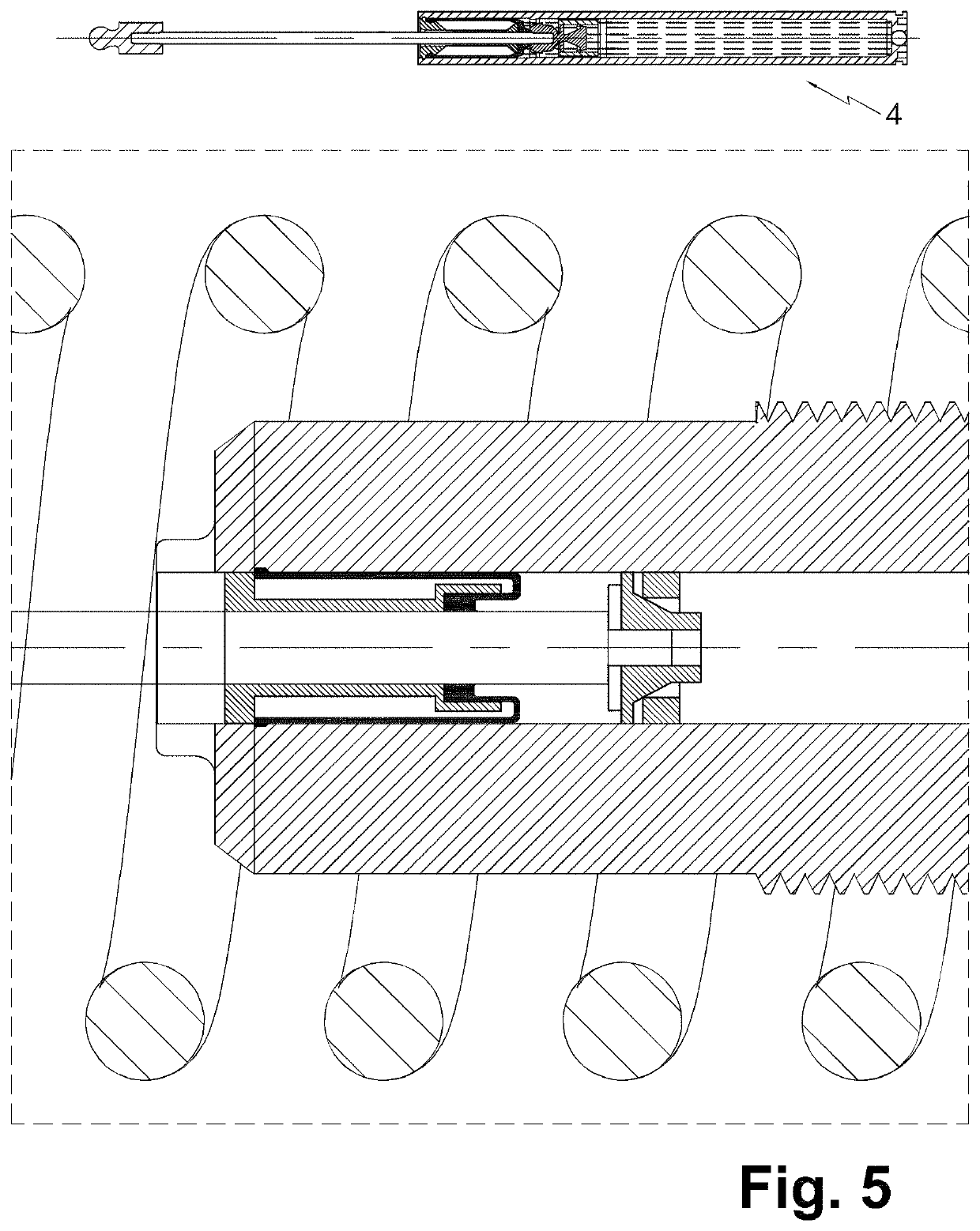 Cylindrical diaphragm assembly with reduced diameter for hidraulic shock absorbers sealed at both ends, of the type employed in self-closing furniture