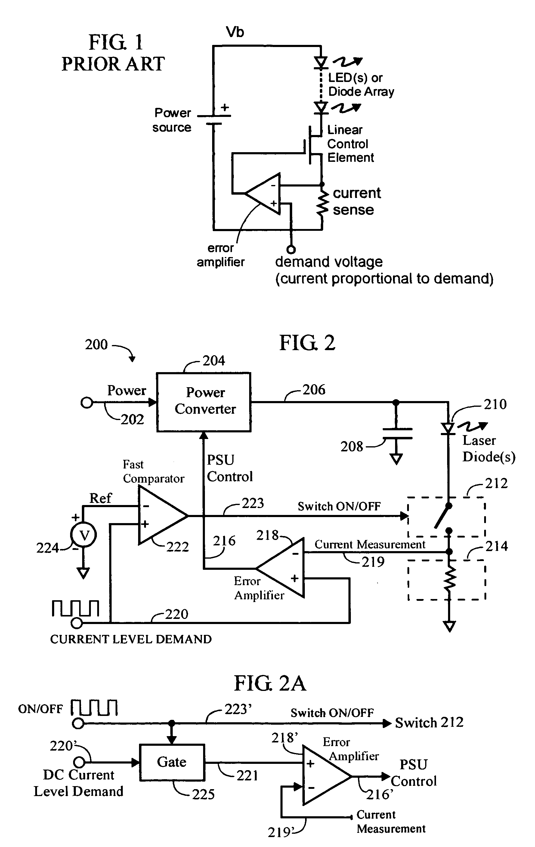 Efficient fast pulsed laser or light-emitting diode driver